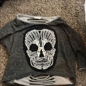 Gray Skull Sweater